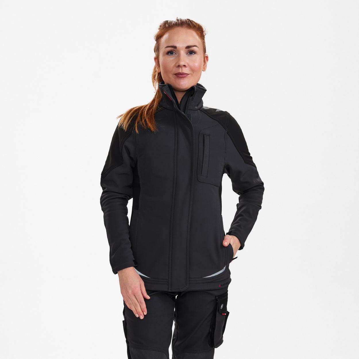 ENGEL Galaxy Damen Softshelljacke in Anthrazitgrau/Schwarz, Größe XS