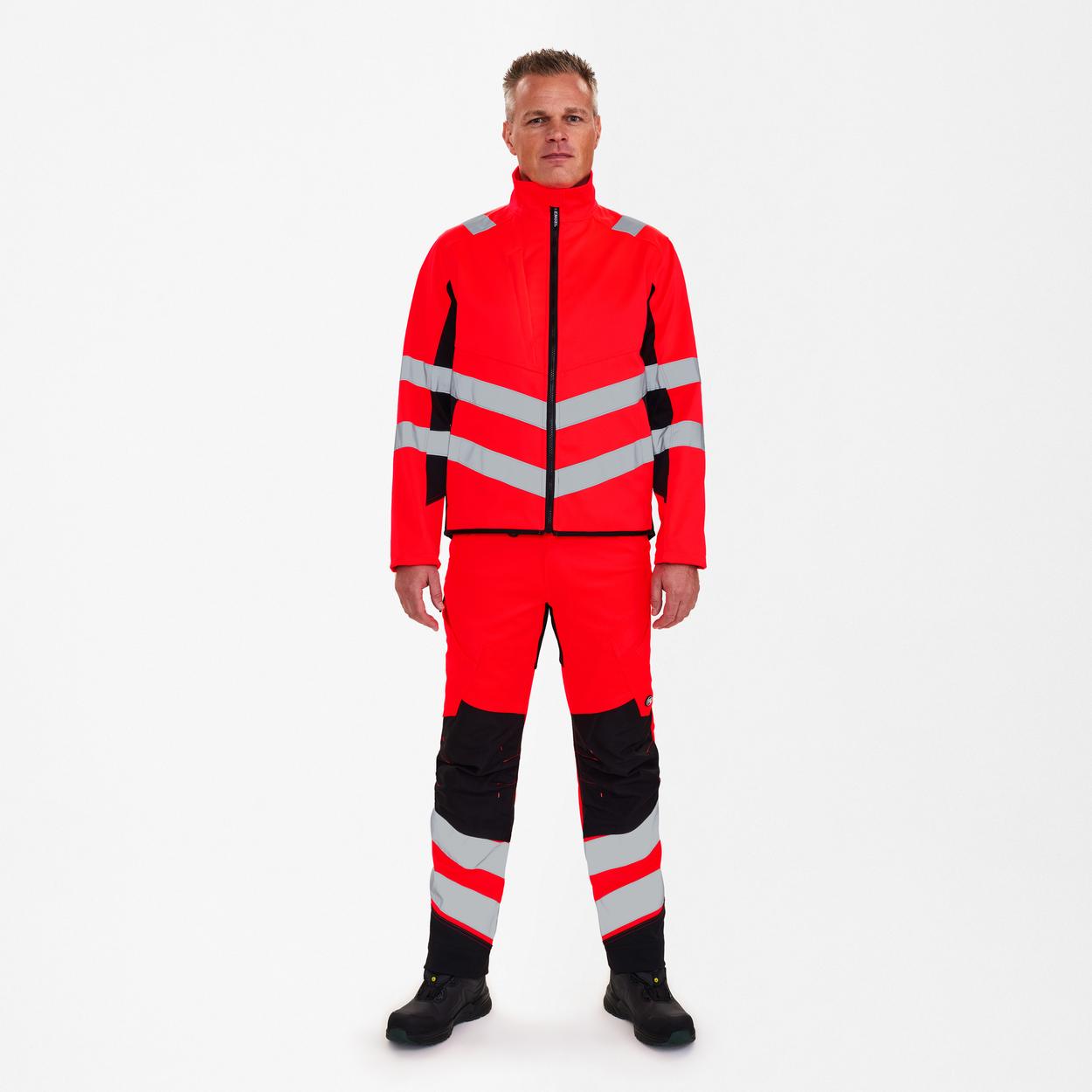 ENGEL Safety Arbeitsjacke mit 2-Wege-Stretch in Rot/Schwarz, Größe XS