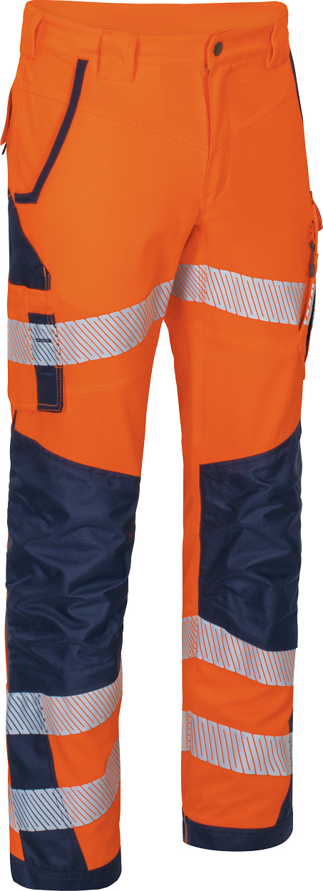 Bundhose Flex-HiVis leuchtorange-marine in Gr. 98 von Vizwell