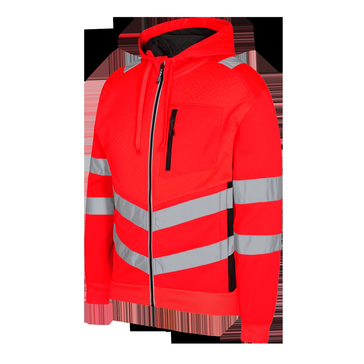 ENGEL Safety Sweatcardigan in Rot/Schwarz, Größe XS