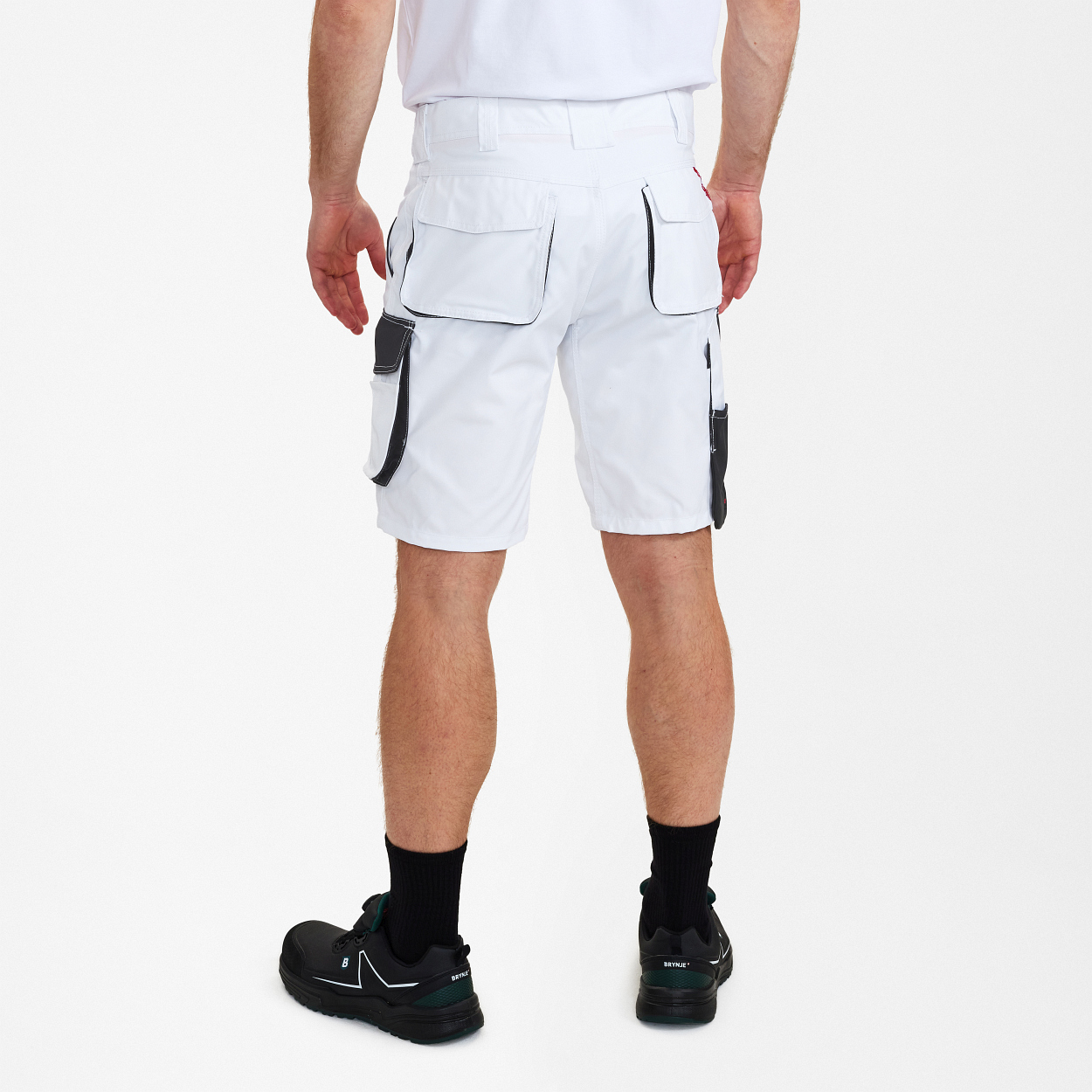 ENGEL Galaxy Arbeitsshorts in Weiss/Anthrazit Grau, Größe 54
