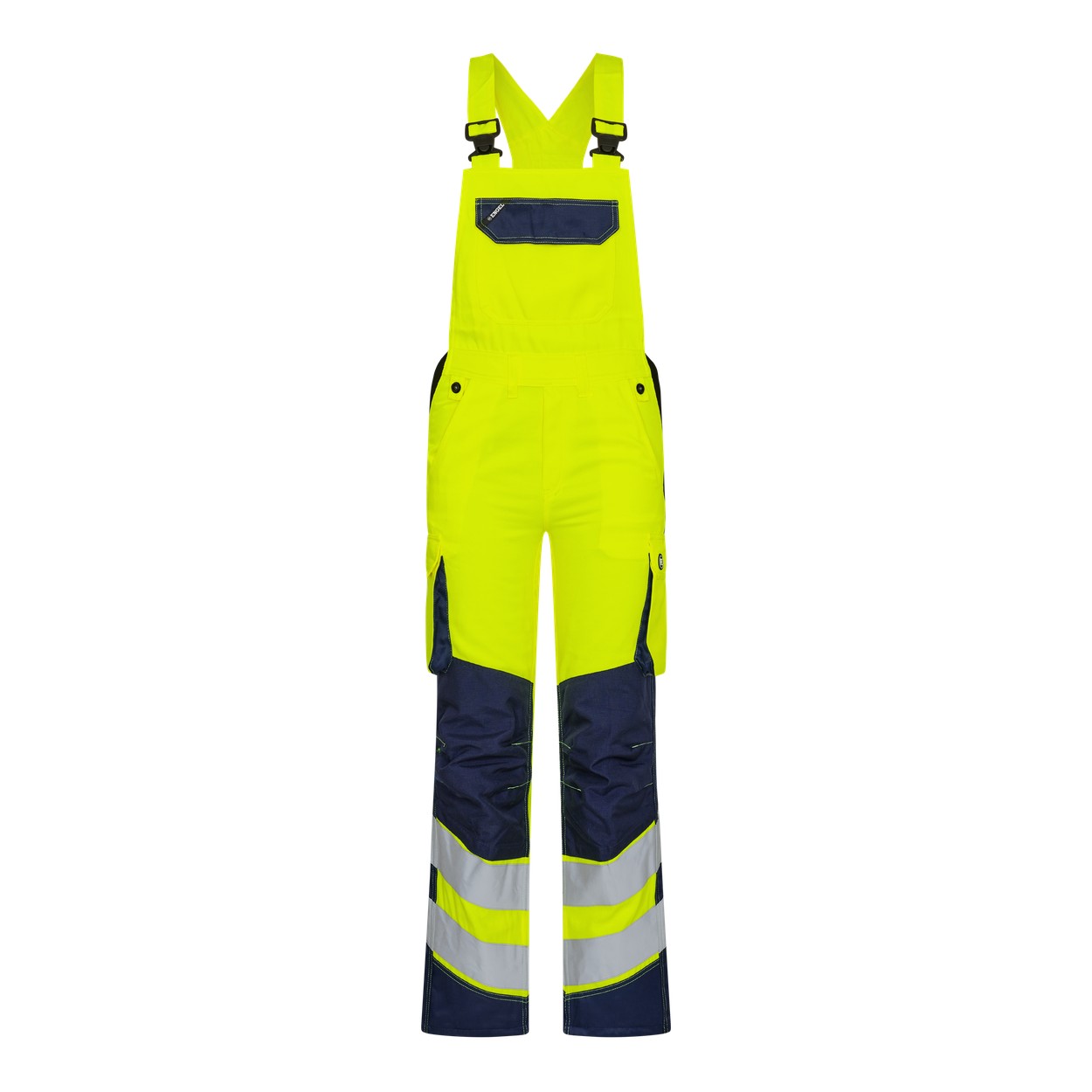 ENGEL Safety Light Damen Latzhose in Gelb/Blue Ink, Größe 48