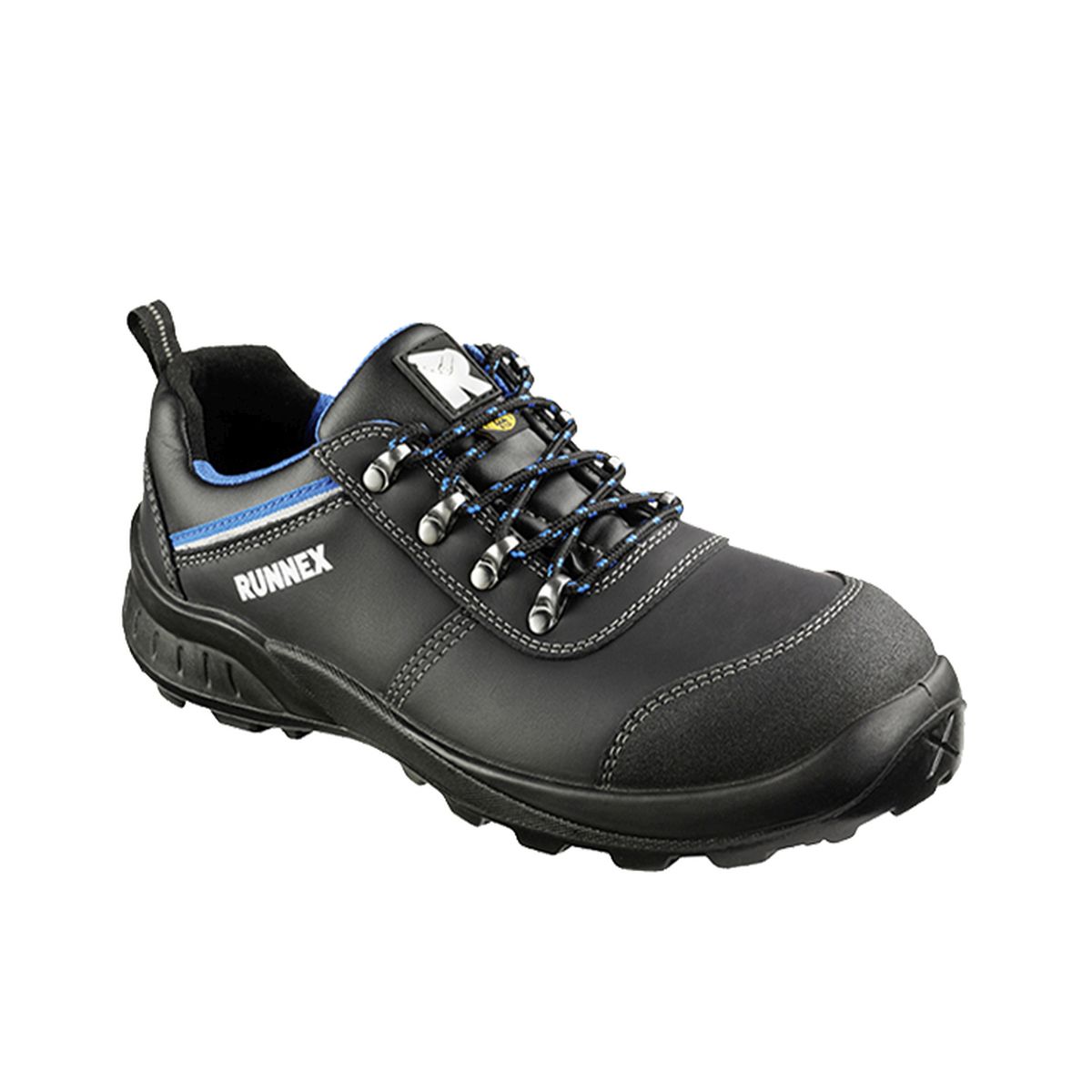 RUNNEX® S3 ESD-Sicherheitshalbschuhe TeamStar in Schwarz / Blau, Gr. 44