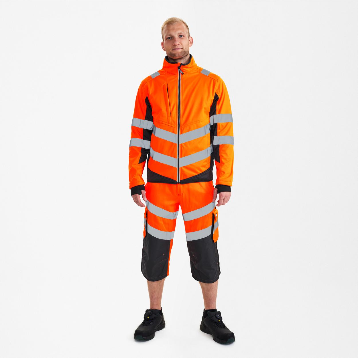 ENGEL Safety Softshelljacke in Orange/Anthrazit Grau, Größe XS