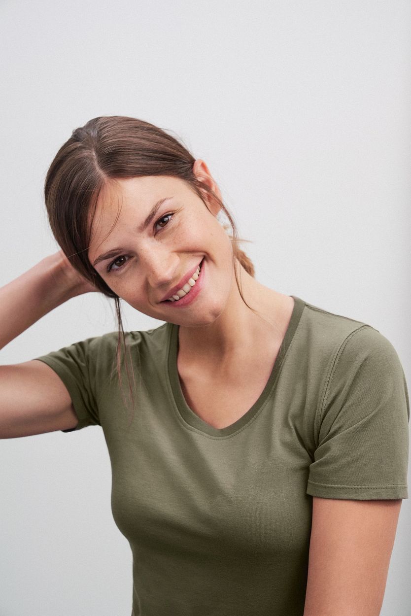 Ladies' Basic-T "JN901" in Yellow, Größe 3XL - Daiber