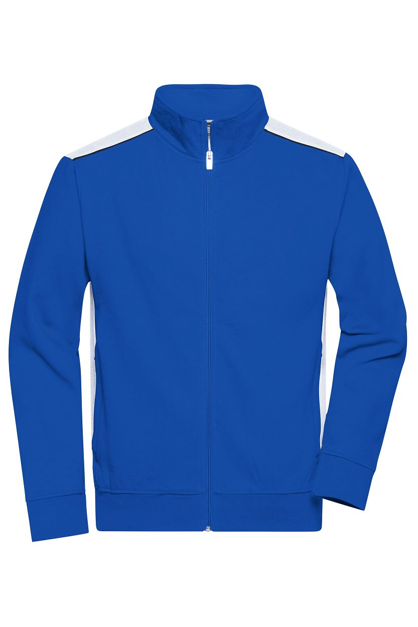Workwear Sweat Jacket - COLOR - "JN870" in Royal/White, Größe 6XL - Daiber