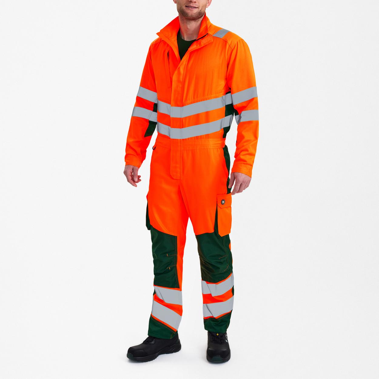 ENGEL Safety Light Overall in Orange/Grün, Größe XS