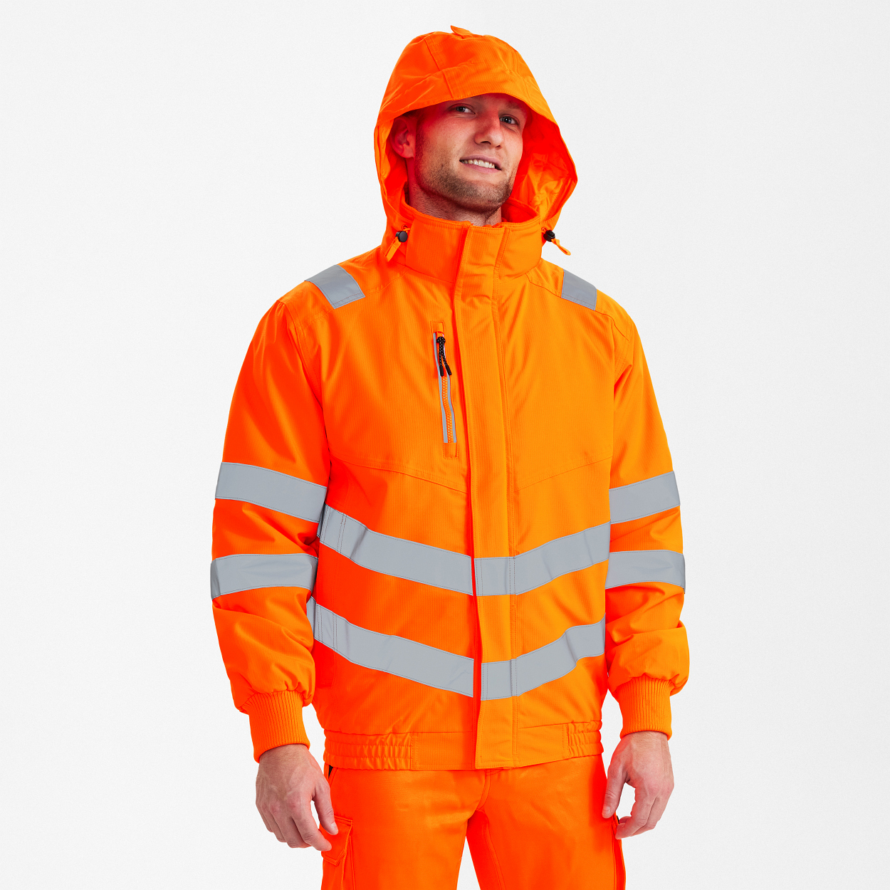Safety Pilotjacke in Hi-vis Orange, Größe XS
