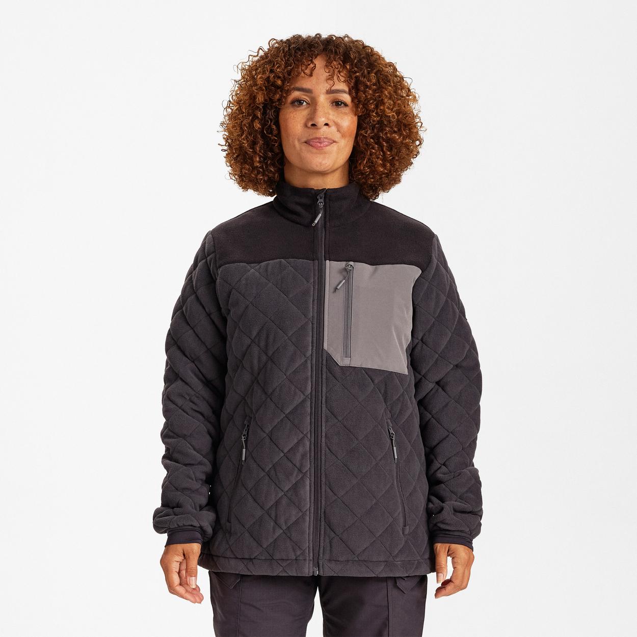 ENGEL Entire Damen Gestepptes-Fleecejacke in Anthrazitgrau/Schwarz, Größe XS