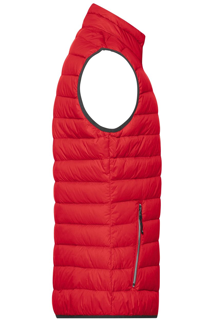 Men's Down Vest "JN1138" in Red/Silver, Größe 3XL - Daiber