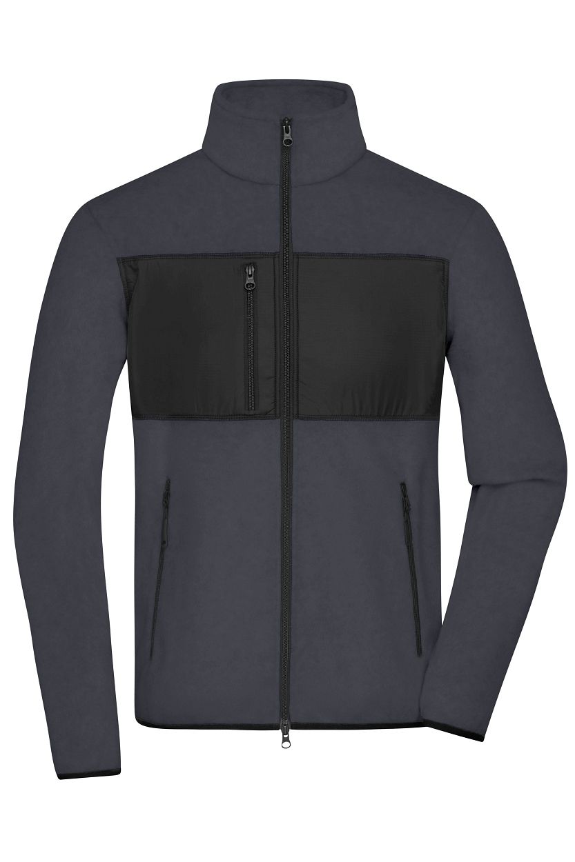 Men's Fleece Jacket GRS "JN1312" in Carbon/Black, Größe 3XL - Daiber