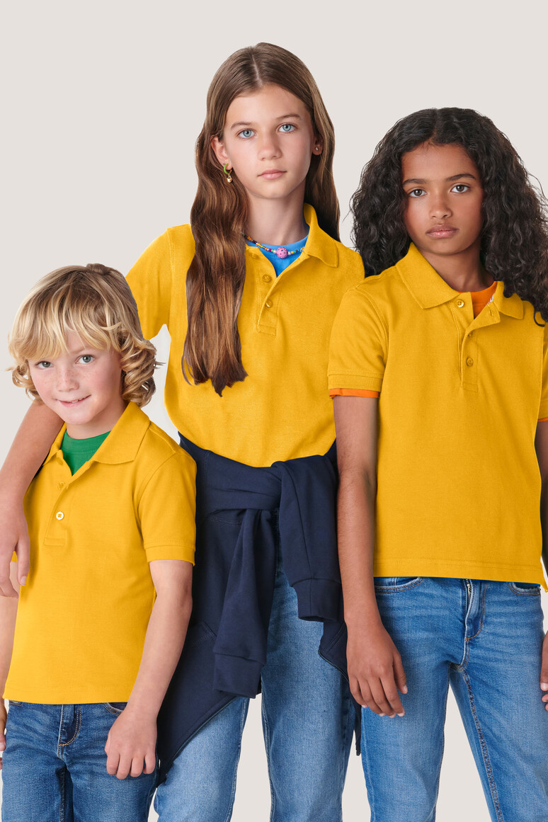 HAKRO 400 Kinder Poloshirt Classic in sonne, Größe 140