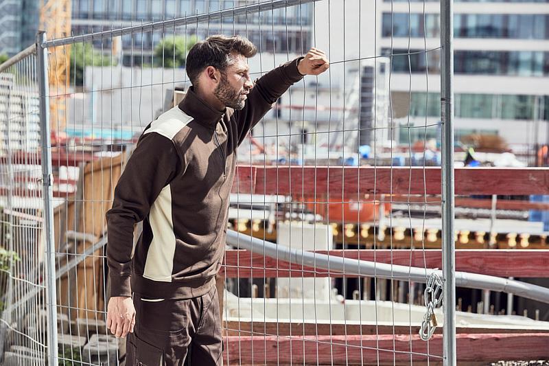 Workwear Half-Zip Sweat - COLOR - "JN868" in White/Royal, Größe 6XL - Daiber