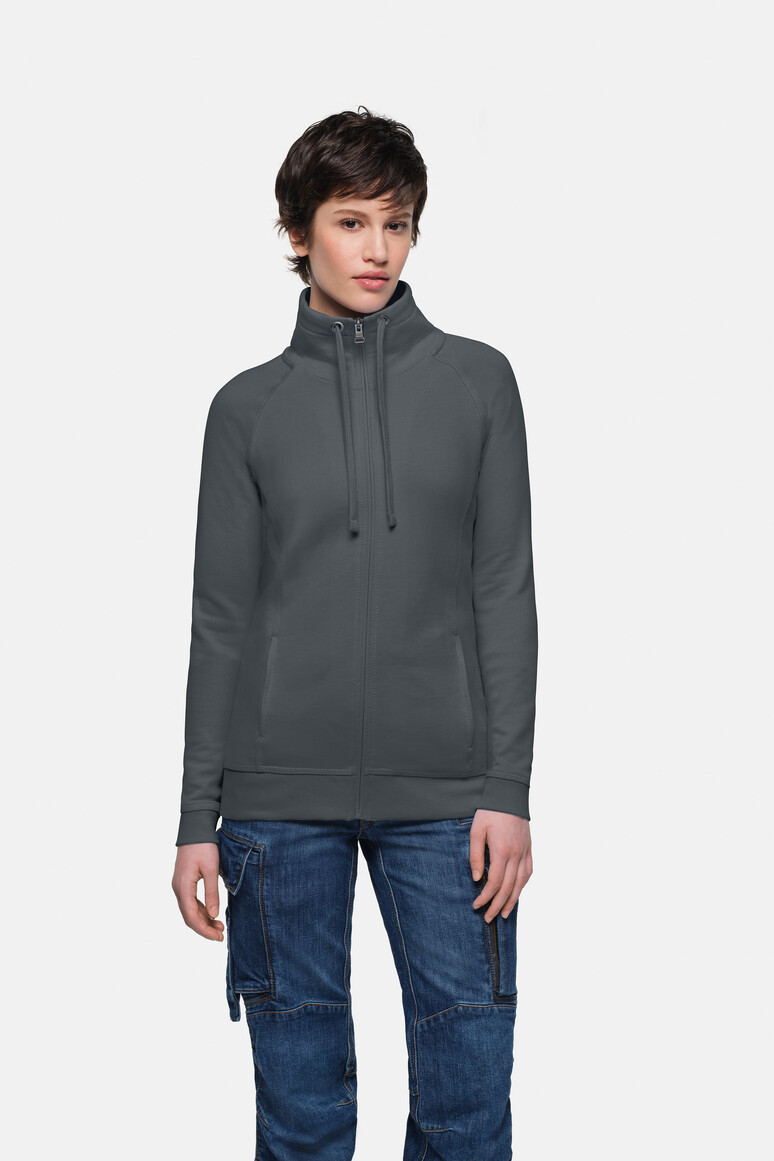 HAKRO 406 Damen Sweatjacke College in Anthrazit, Größe 3XL