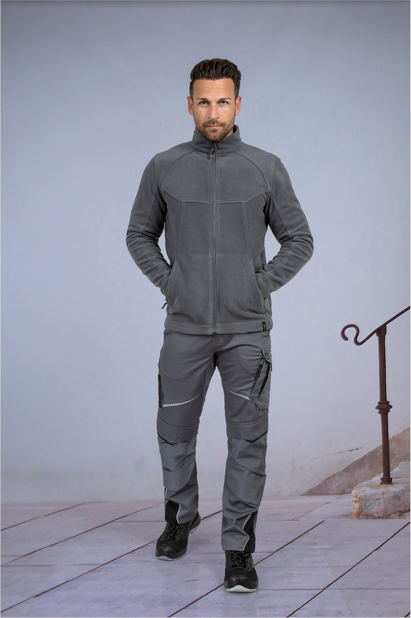 Polar-Fleecejacke Unisex CAFLJ, Gr. 3XL von Leibwächter Bundhose Flex Line in Grau-Schwarz, Gr. 98 von Leibwächter