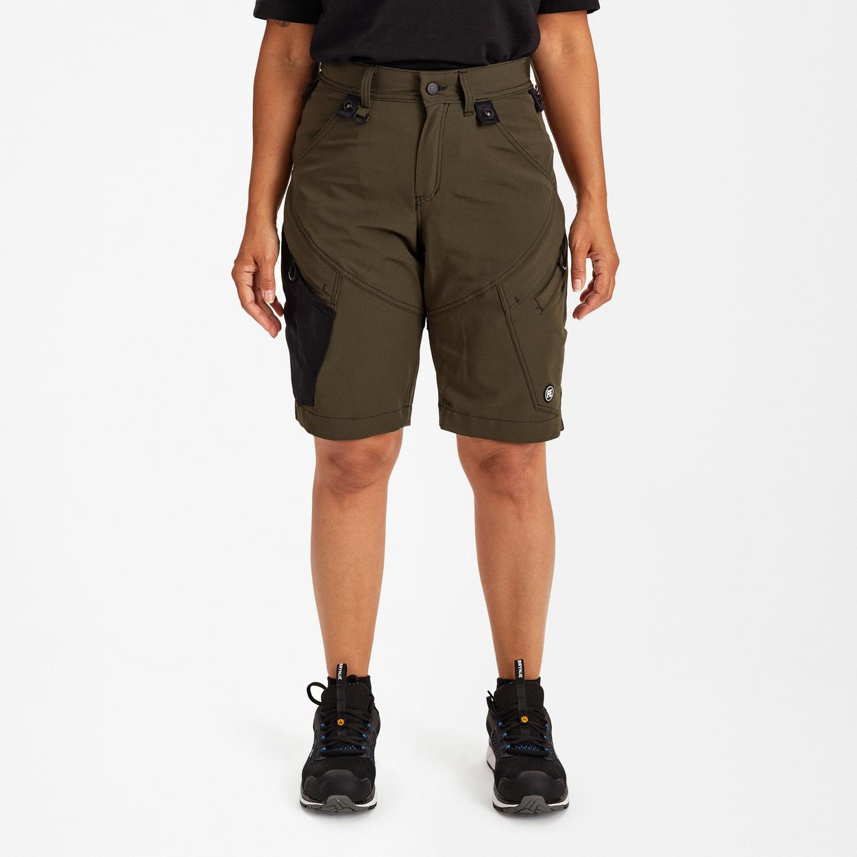 ENGEL X-treme Damen Arbeitsshorts mit 4-Wege Stretch in Forest Green, Größe 48
