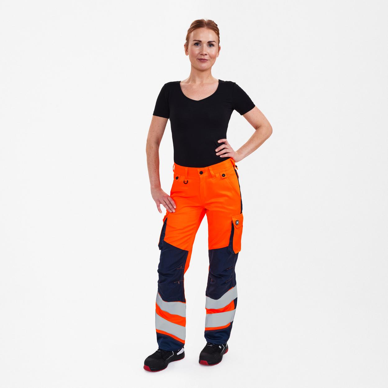 ENGEL Safety Light Damen Arbeitshose in Orange/Blue ink, Größe 48