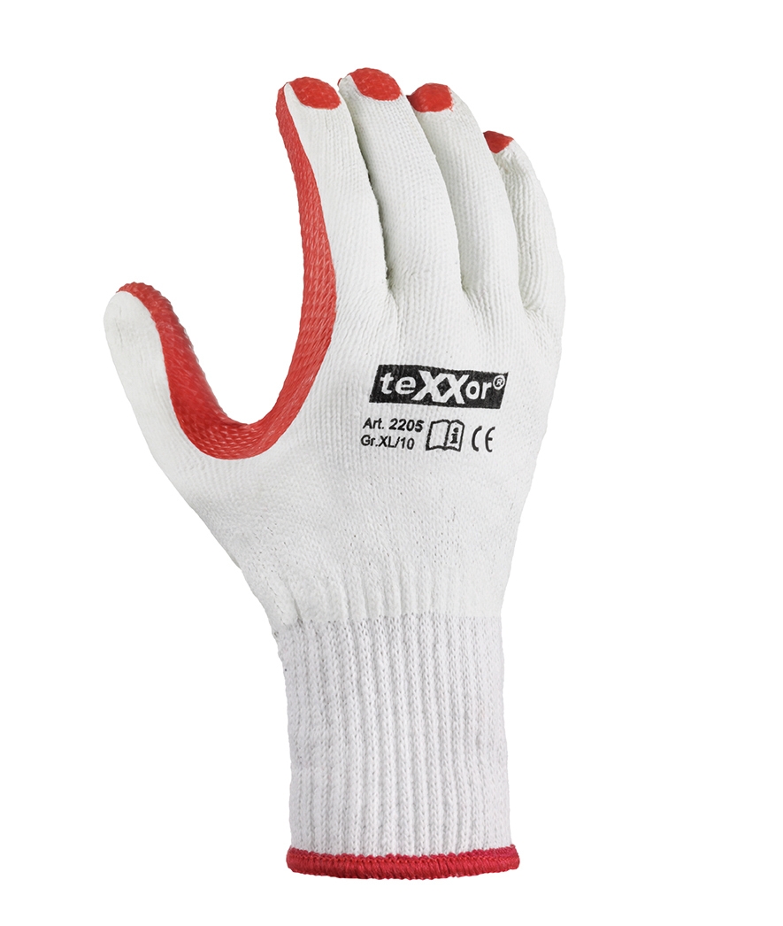 teXXor® Universalhandschuhe LATEXBESCHICHTET in Braun, Größe 10