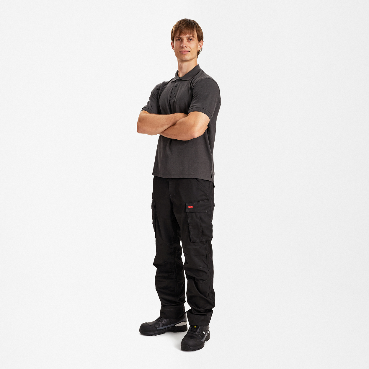 ENGEL Extend Poloshirt in Anthrazit Grau, Größe 2XL