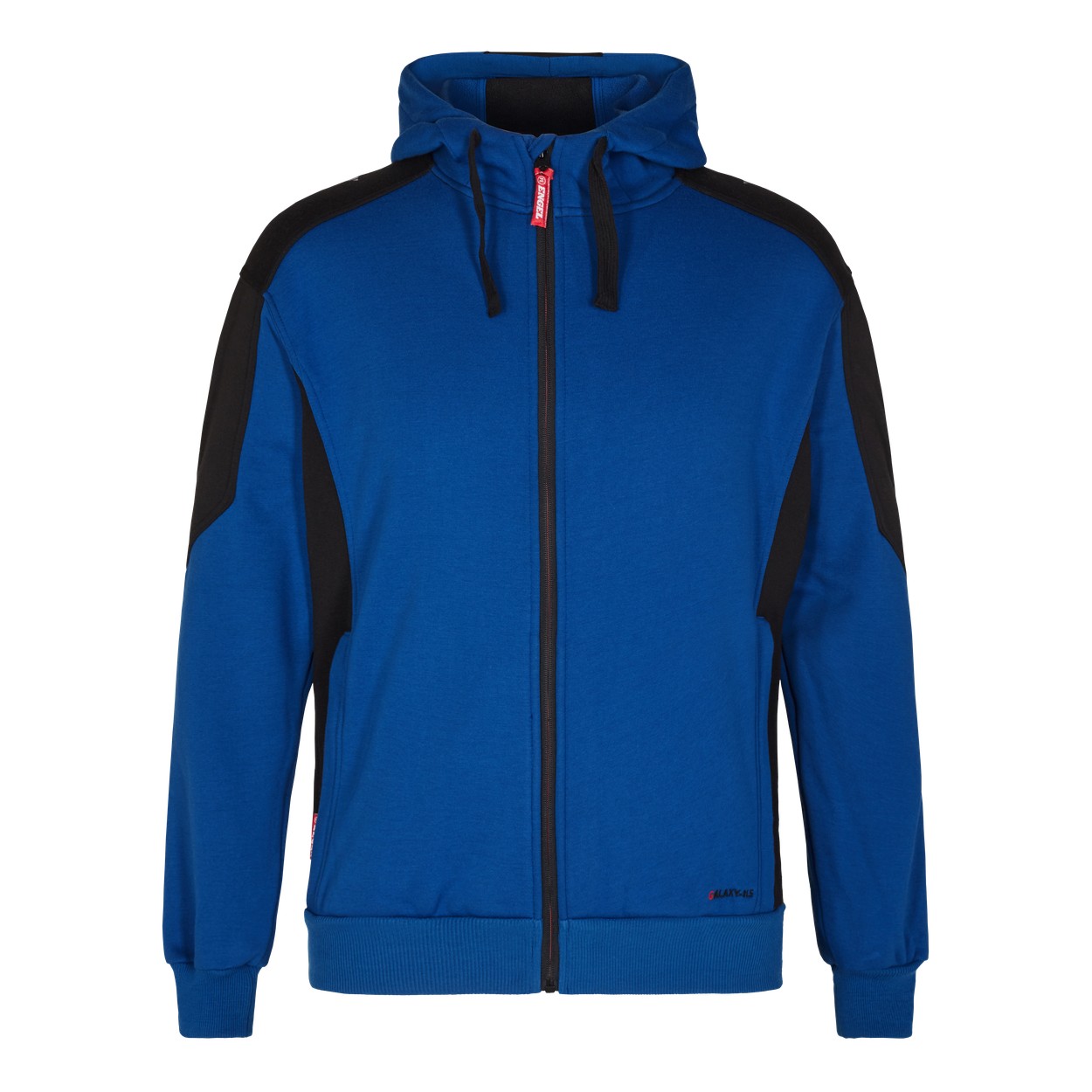 ENGEL Galaxy Sweatcardigan mit Kapuze in Surfer Blue/Schwarz, Größe XS