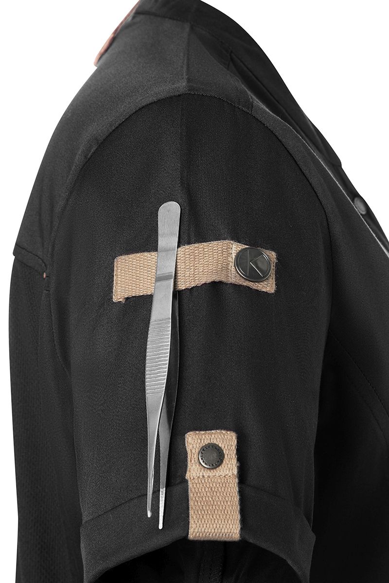 Kurzarm Damenkochjacke Green-Generation Größe 58 in Schwarz von Karlowsky