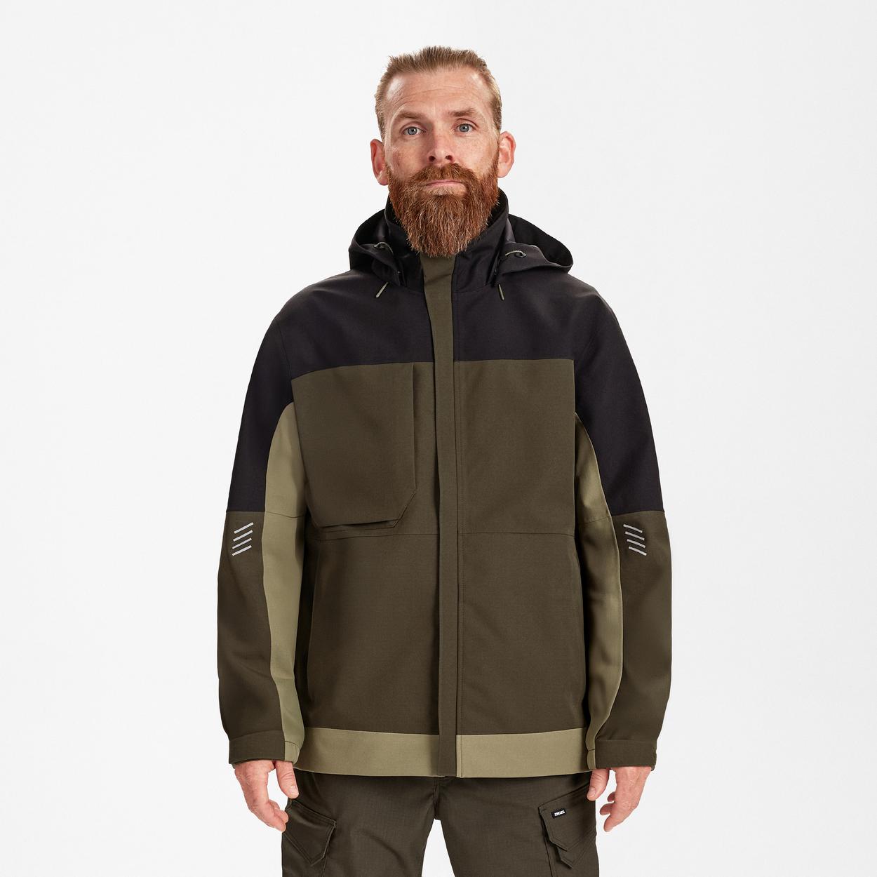 ENGEL Entire Shelljacke in Forest Green/Schwarz, Größe XS