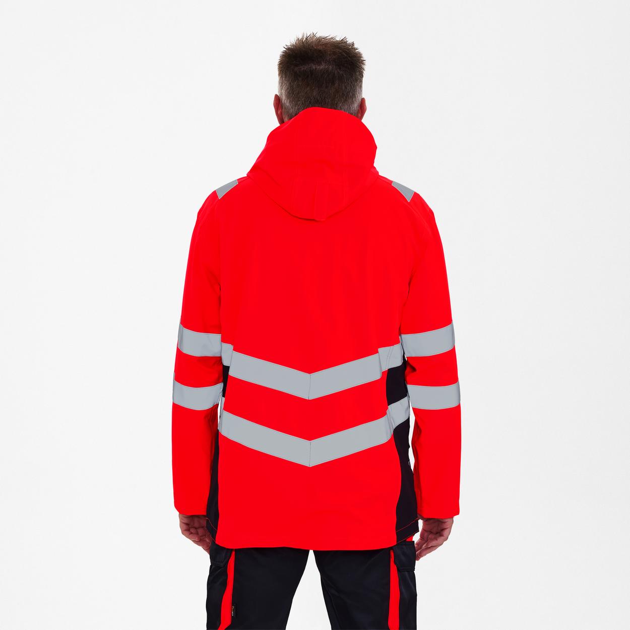 ENGEL Safety Shellparka in Rot/Schwarz, Größe XS