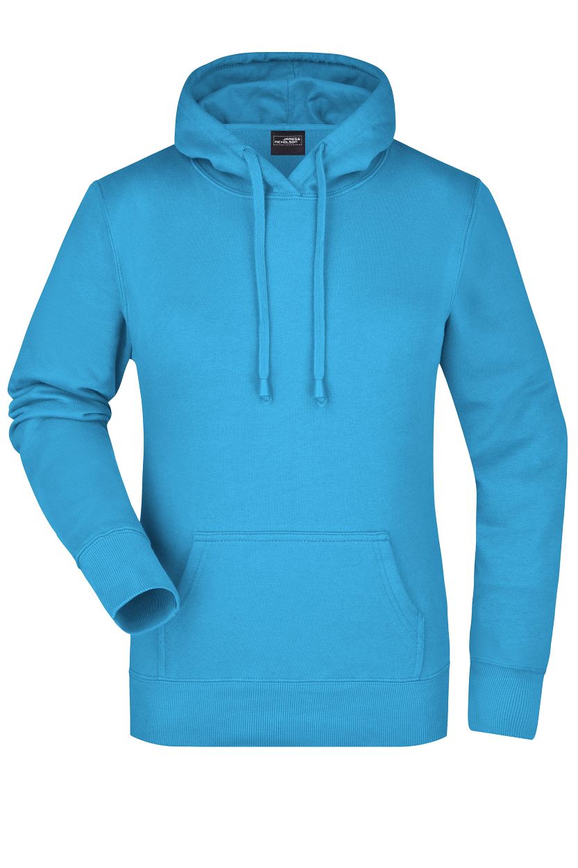 Ladies' Hooded Sweat "JN051" in Turquoise, Größe 2XL - Daiber