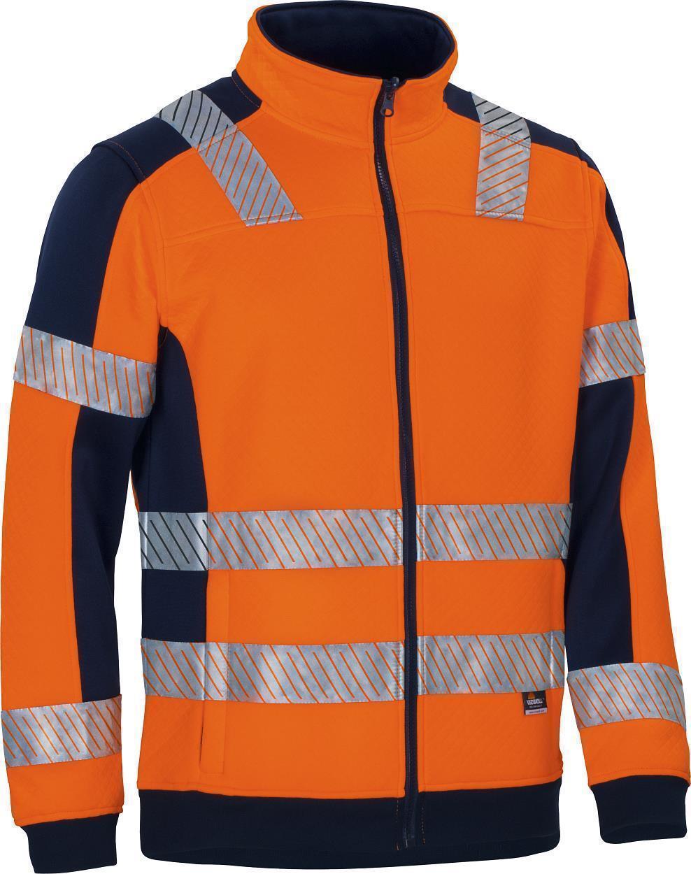 Warnschutz-Kontrast-Innenjacke leuchtorange-marine in Gr. XXL von Vizwell