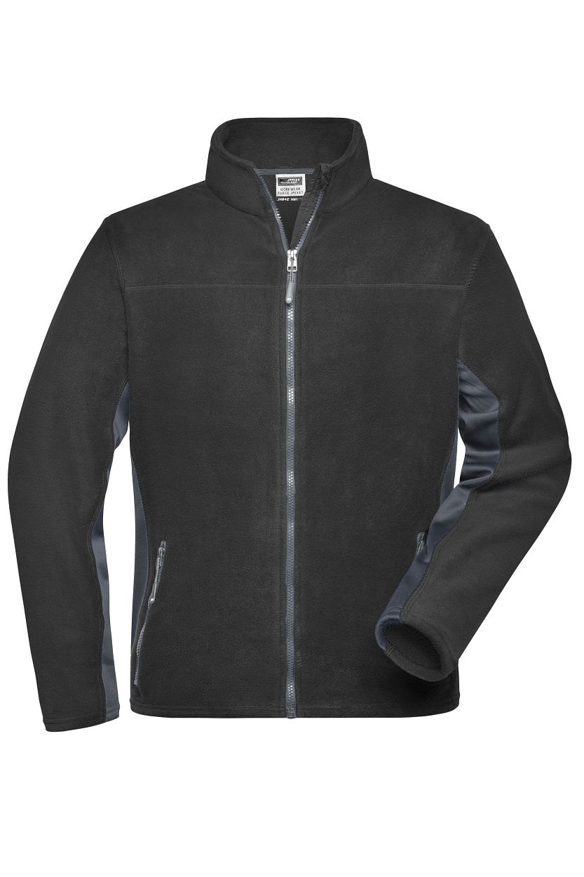 Men's Workwear Fleece Jacket - STRONG - "JN842" in Black/Carbon, Größe 6XL - Daiber