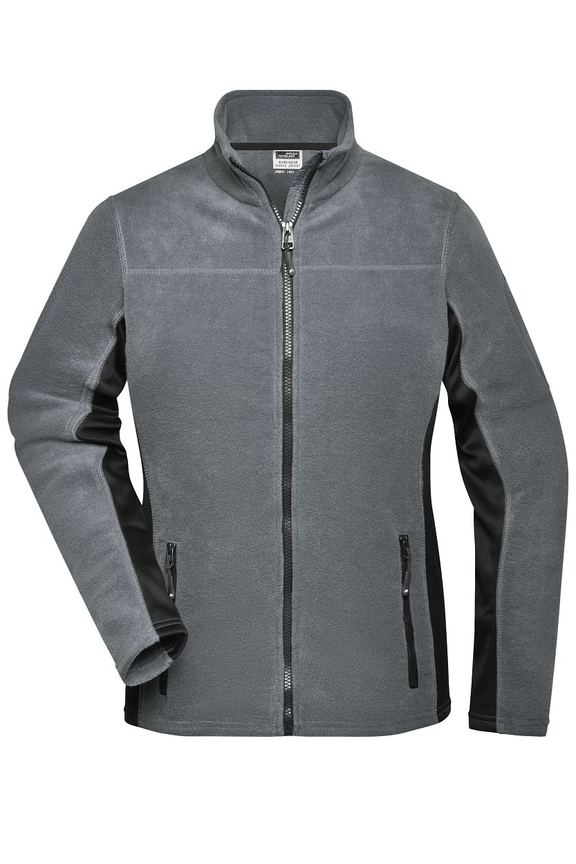 Ladies' Workwear Fleece Jacket - STRONG - "JN841" in Carbon/Black, Größe 4XL - Daiber