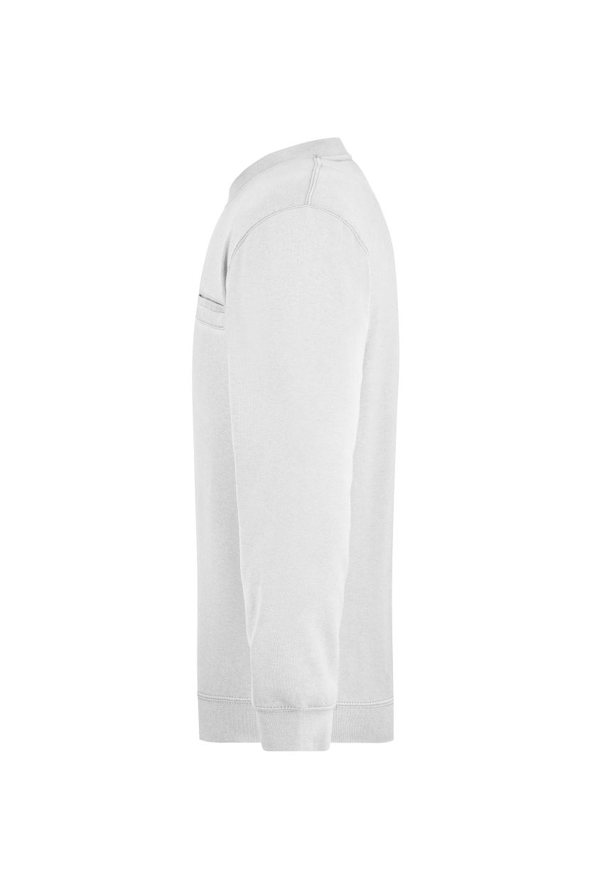 Men's Round Sweat Pocket "JN924" in White, Größe 3XL - Daiber
