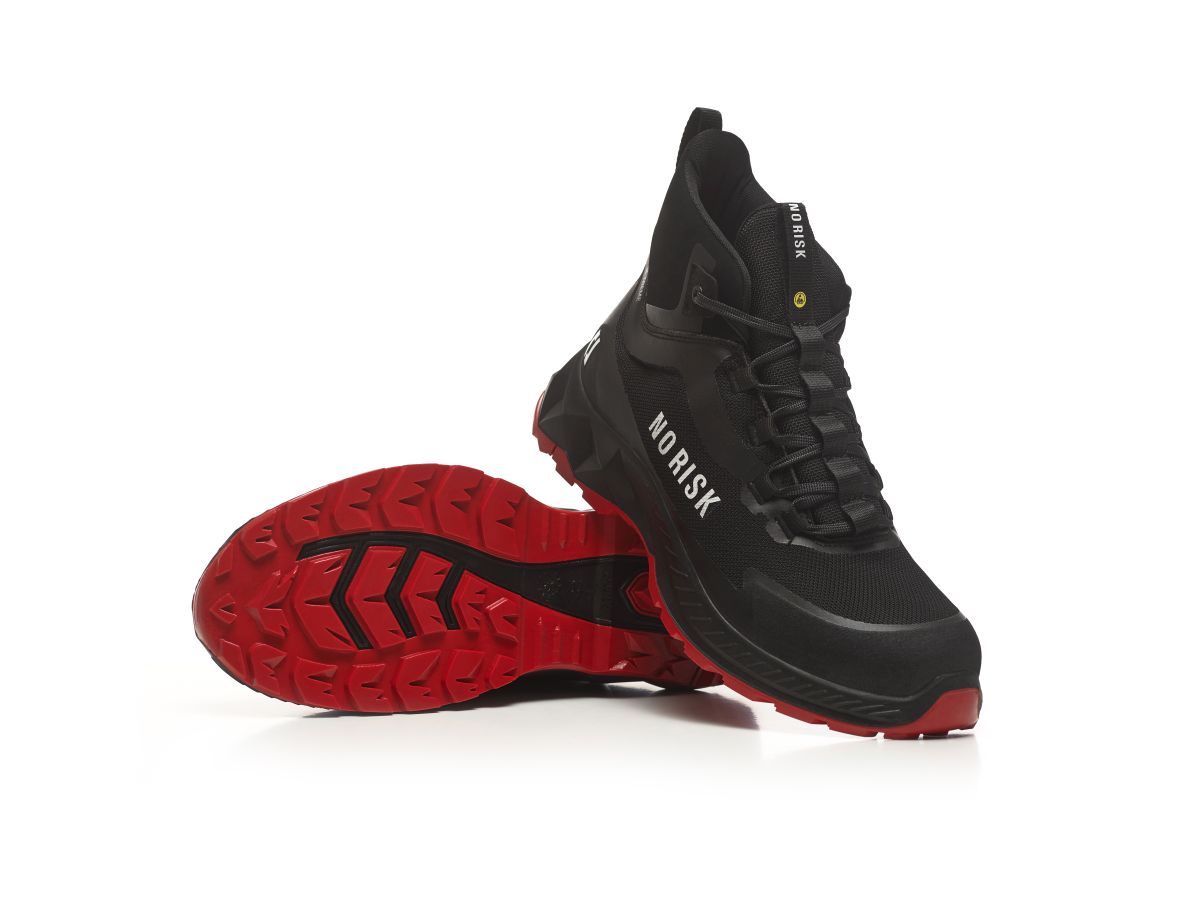 NO RISK Stiefel X-TREME MID BLACK AND RED in Schwarz, Größe 39 S3 SRC ESD