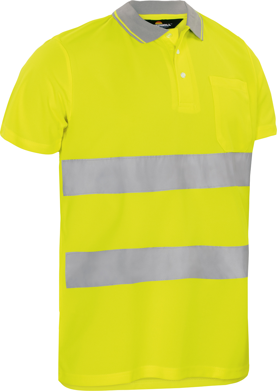Warnschutzpoloshirt leuchtgelb in Gr. XXL von Vizwell