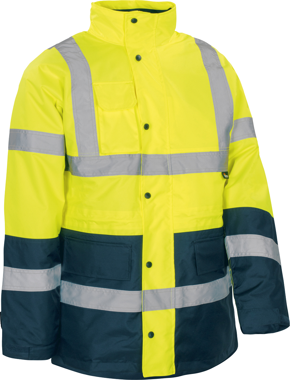 Warnschutz-K-Parka 2in1 leuchtgelb-marine in Gr. XXL von Vizwell