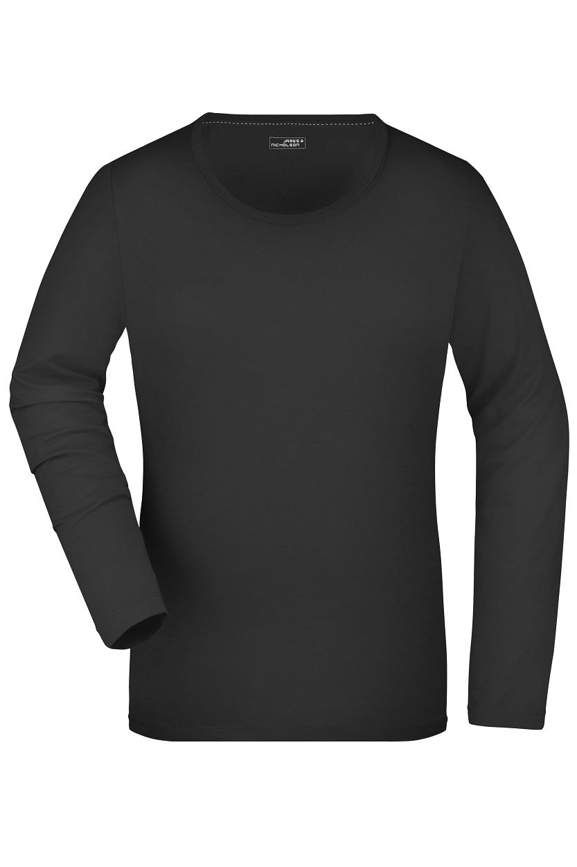 Ladies' Stretch Shirt Long-Sleeved "JN927" in Black, Größe 2XL - Daiber