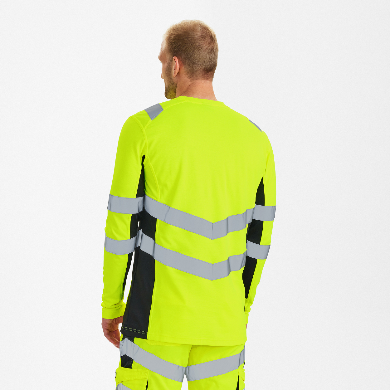 ENGEL Safety Langarm-Shirt in Gelb/Schwarz, Größe XS