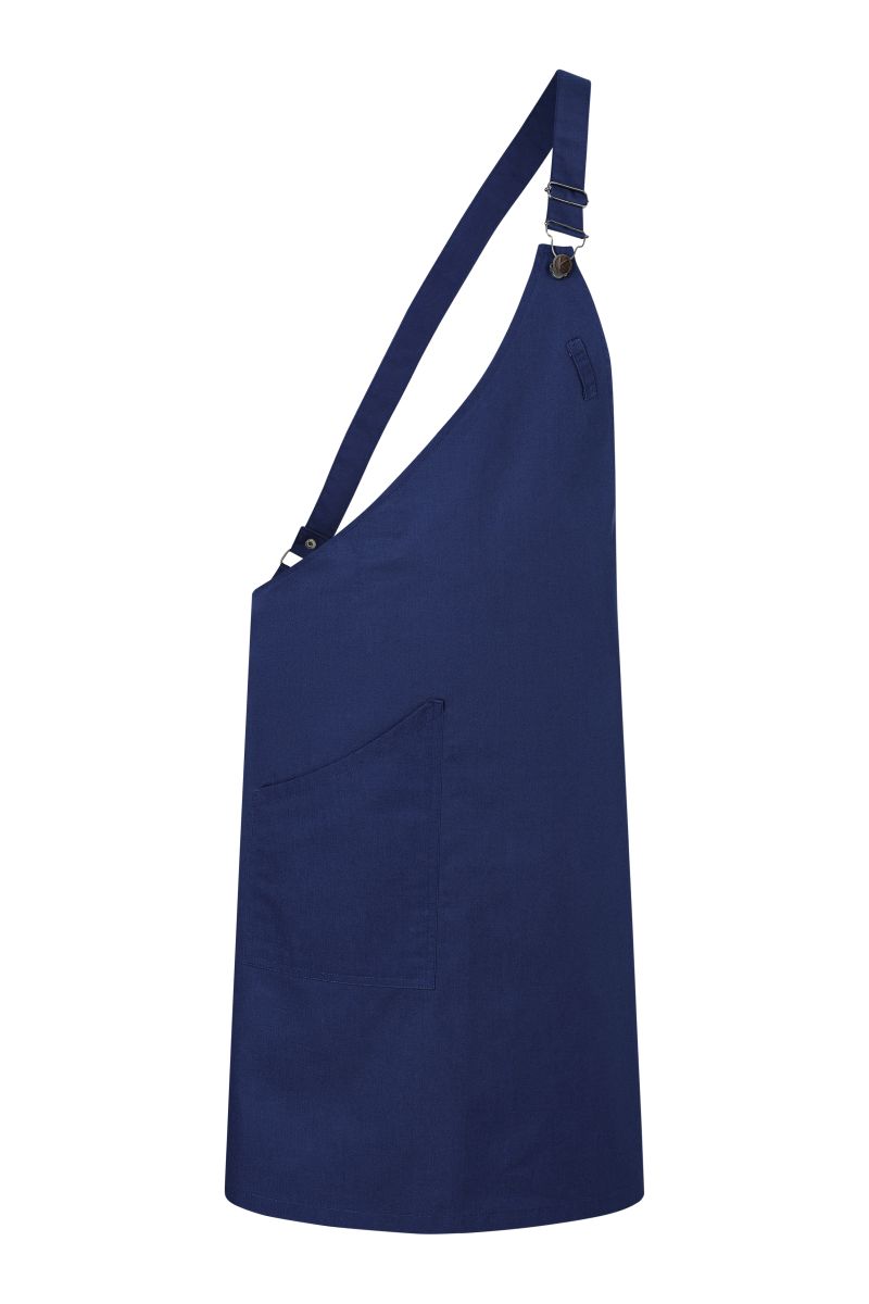 Asymmetrische Latzschürze Classic mit Tasche in Marine von Karlowsky