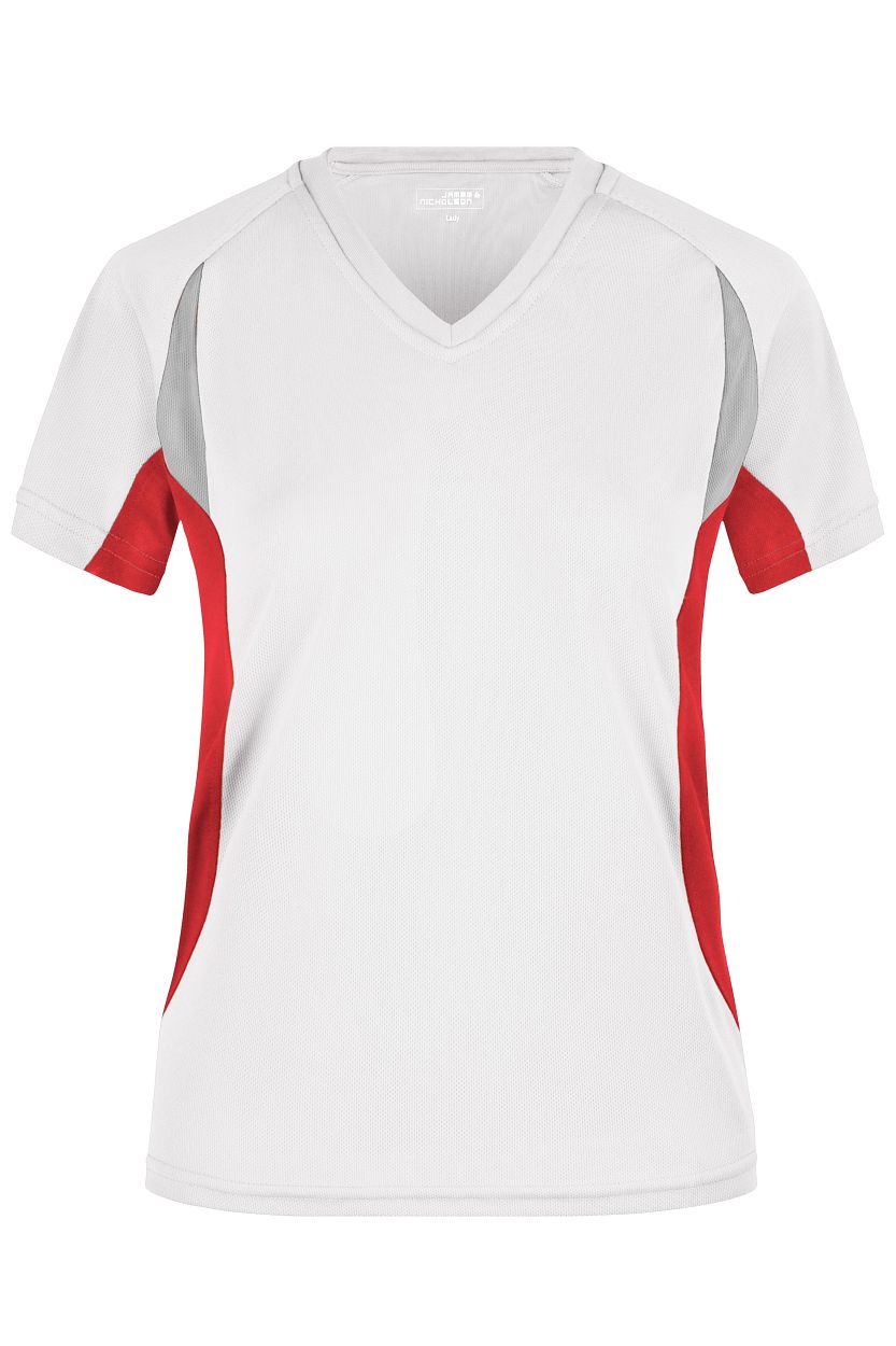 Ladies' Running-T "JN390" in White/Red, Größe 2XL - Daiber