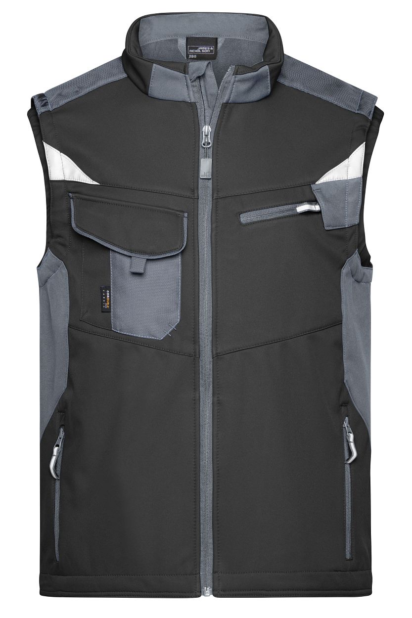 Workwear Softshell Vest - STRONG - "JN845" in Black/Carbon, Größe 6XL - Daiber