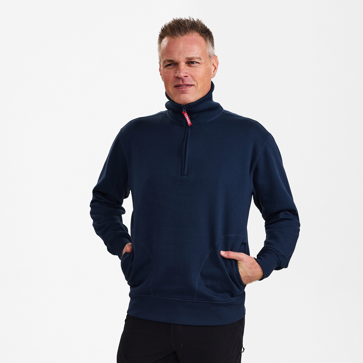 ENGEL Extend Sweatshirt mit hohem Kragen in Blue Ink, Größe XS