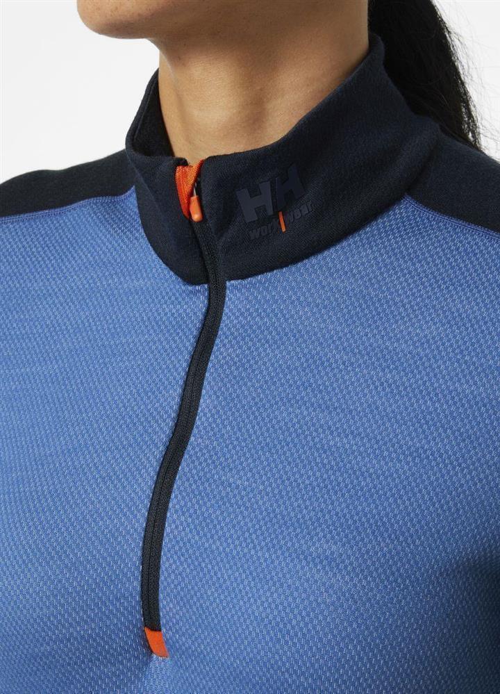 Damen Merino Funktionsshirt mit Halbreißverschluss HH LIFA Merino in Navy, Gr. 2XL von Helly Hansen Workwear