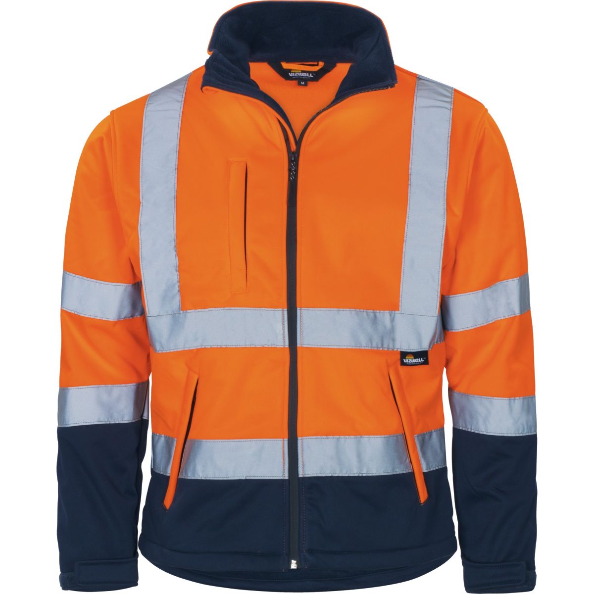 Kontrast-Softshelljacke leuchtorange-marine in Gr. XXL von Vizwell
