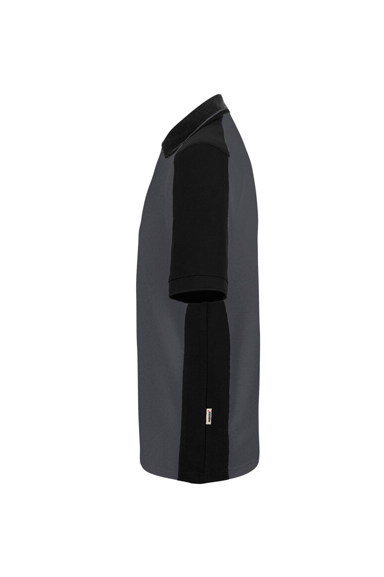 HAKRO 539 Poloshirt Contrast MIKRALINAR® ECO in Karbongrau/Schwarz, Größe 6XL