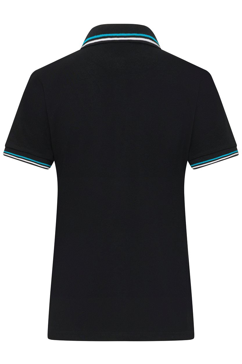 Ladies' Polo "JN1305" in Black/White/Turquoise, Größe 2XL - Daiber