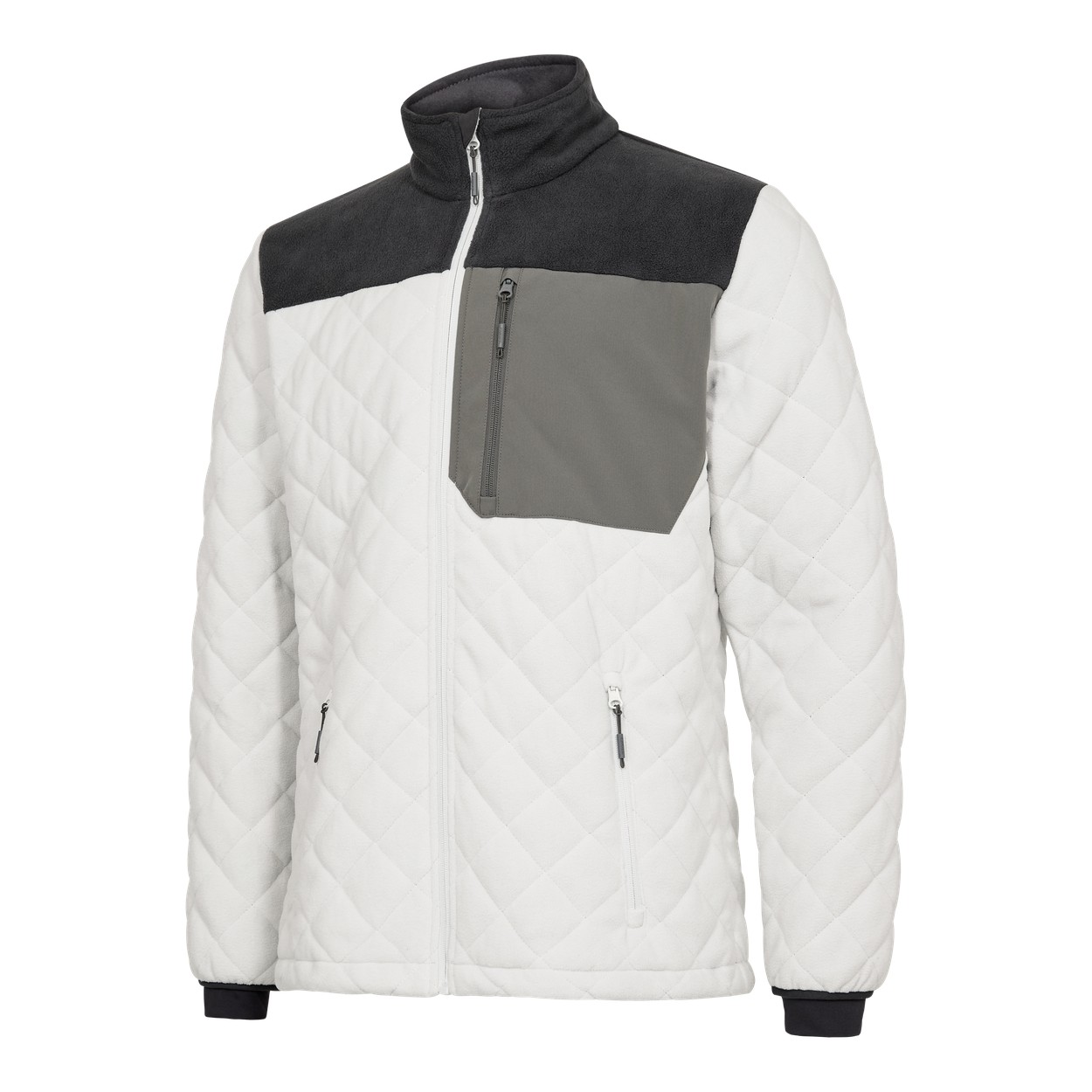 ENGEL Entire Gestepptes-Fleecejacke in Bone White / Anthracite Grey, Größe XS