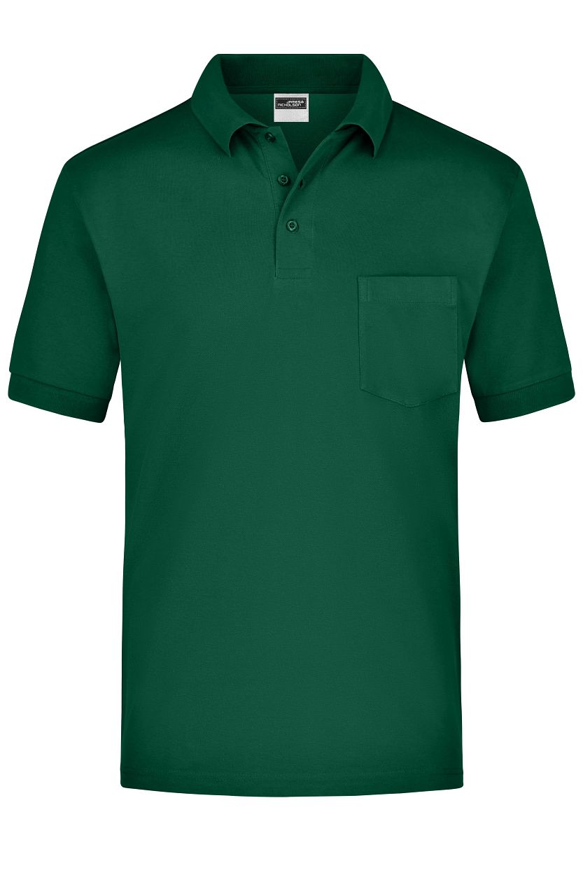 Polo-Piqué Pocket "JN026" in Dark-Green, Größe 3XL - Daiber