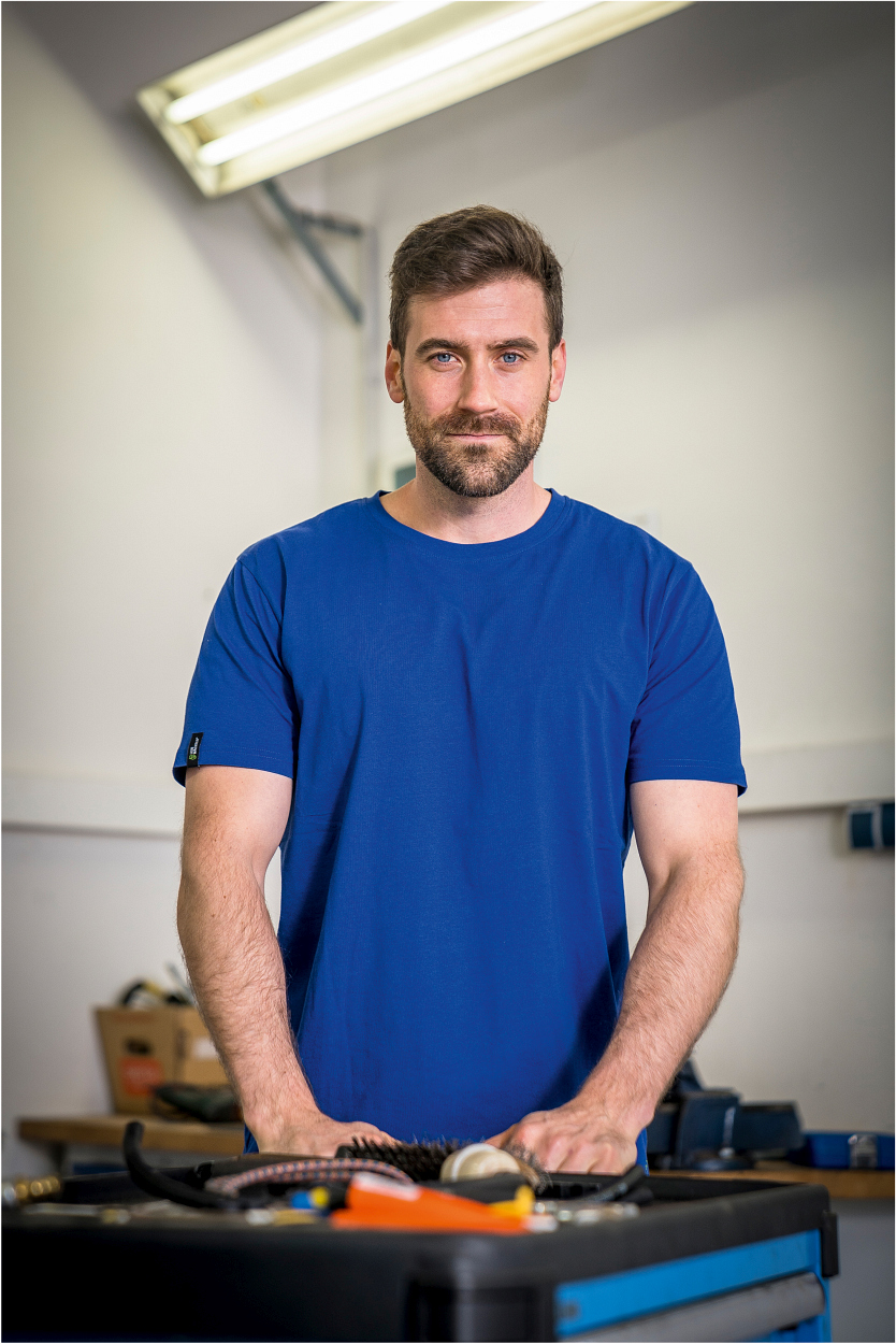 T-Shirt Rundhals "Tom" Classic Line Kornblau LWTR, Gr. 2XL von Leibwächter