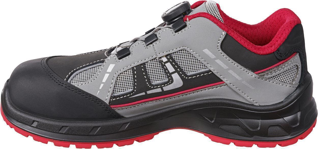 Halbschuh L1285 Dublin in Grau/Schwarz/Rot, Gr. 47 von Leibwächter