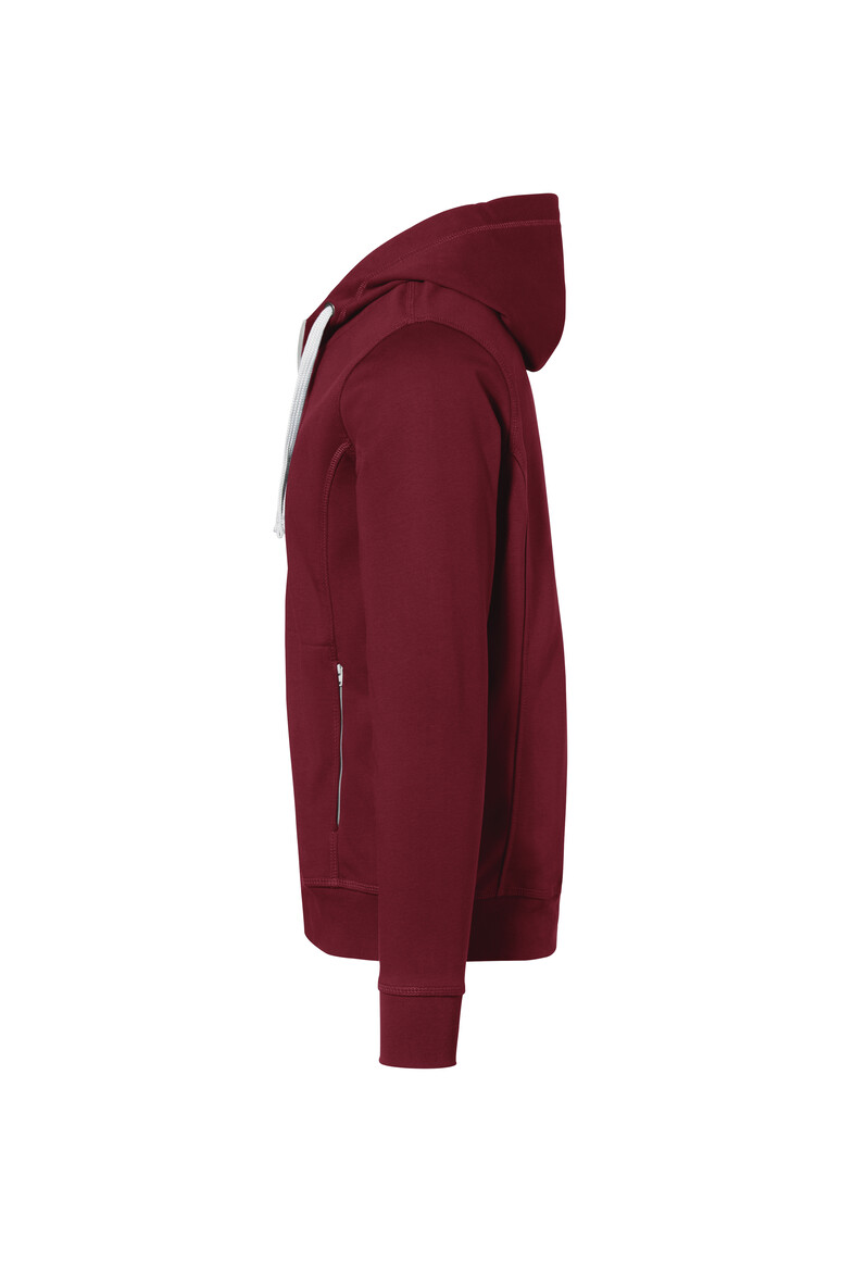 HAKRO 455 Kapuzenjacke Bonded ECO in weinrot/silber, Größe 3XL